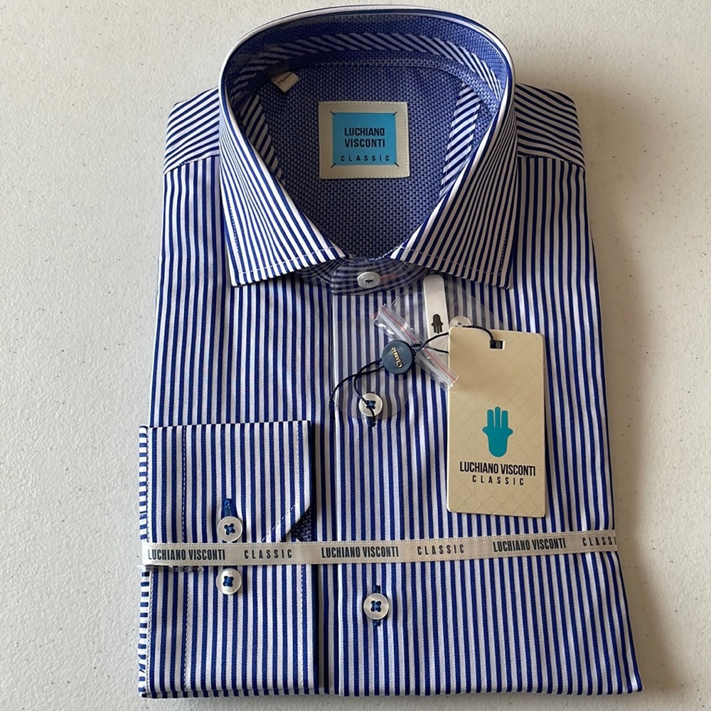 Luchiano Visconti Long Sleeve Dress Shirt XL 17.5